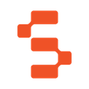 Abstract orange logo of three interconnected, rounded rectangles.