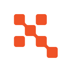 Oranges Logo aus sechs verbundenen, abgerundeten Quadraten.